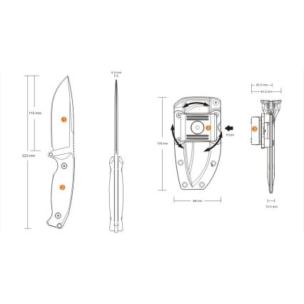 Ruike RUJF118B - Μαχαίρι JAGER 22,3 cm μαύρο