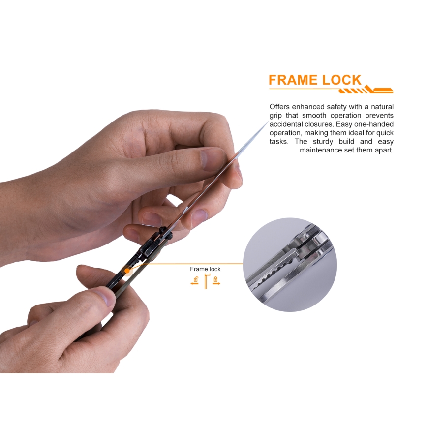 Ruike RUP801J - Πτυσσόμενο τσεπικό μαχαίρι 20 εκ. πορτοκαλί