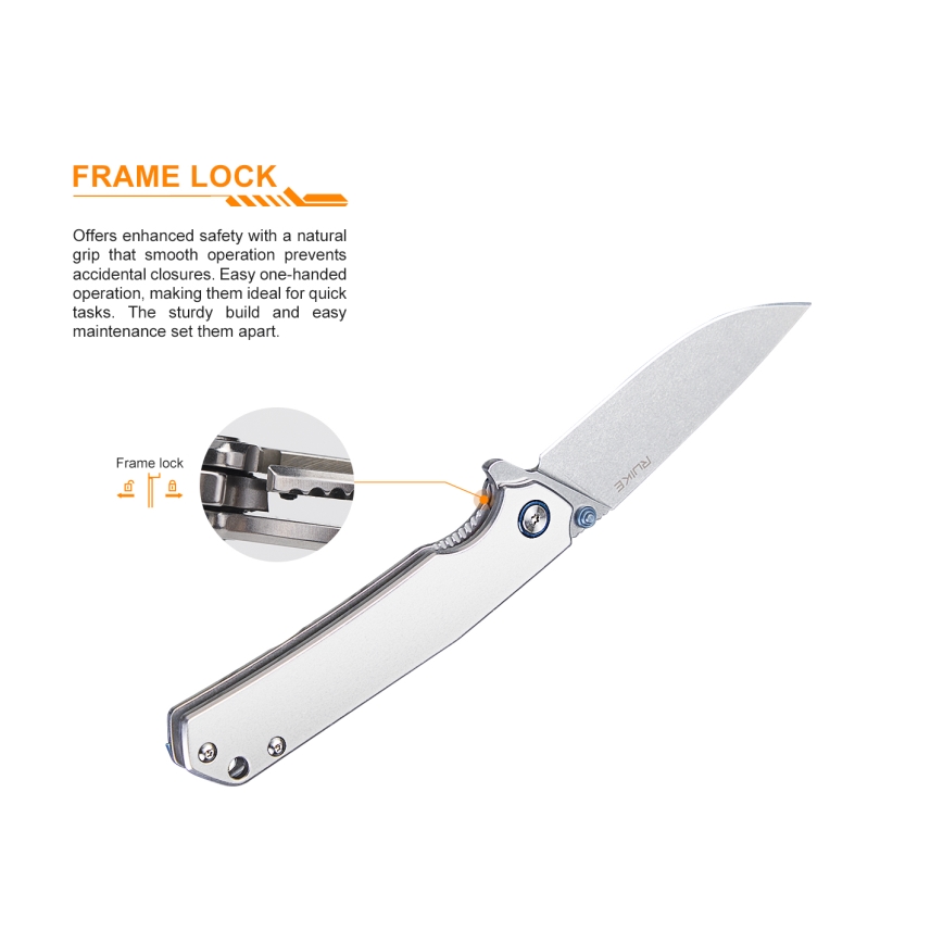 Ruike RUP801SF - Πτυσσόμενο μαχαίρι τσέπης 20 cm ασημί