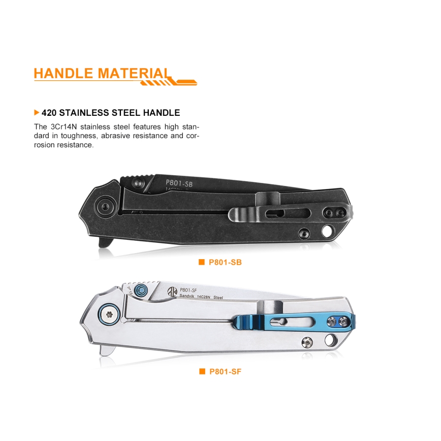 Ruike RUP801SF - Πτυσσόμενο μαχαίρι τσέπης 20 cm ασημί