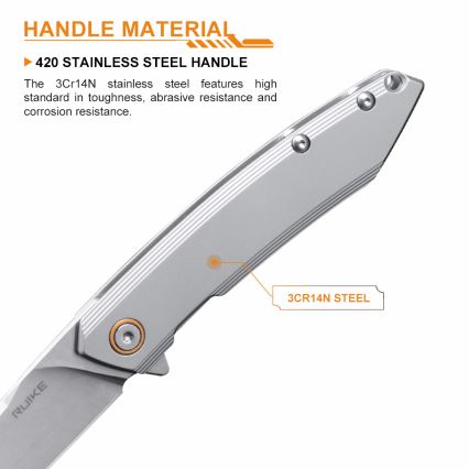 Ruike RUP831SSA - Πτυσσόμενος σουγιάς 19,5 cm ασημί