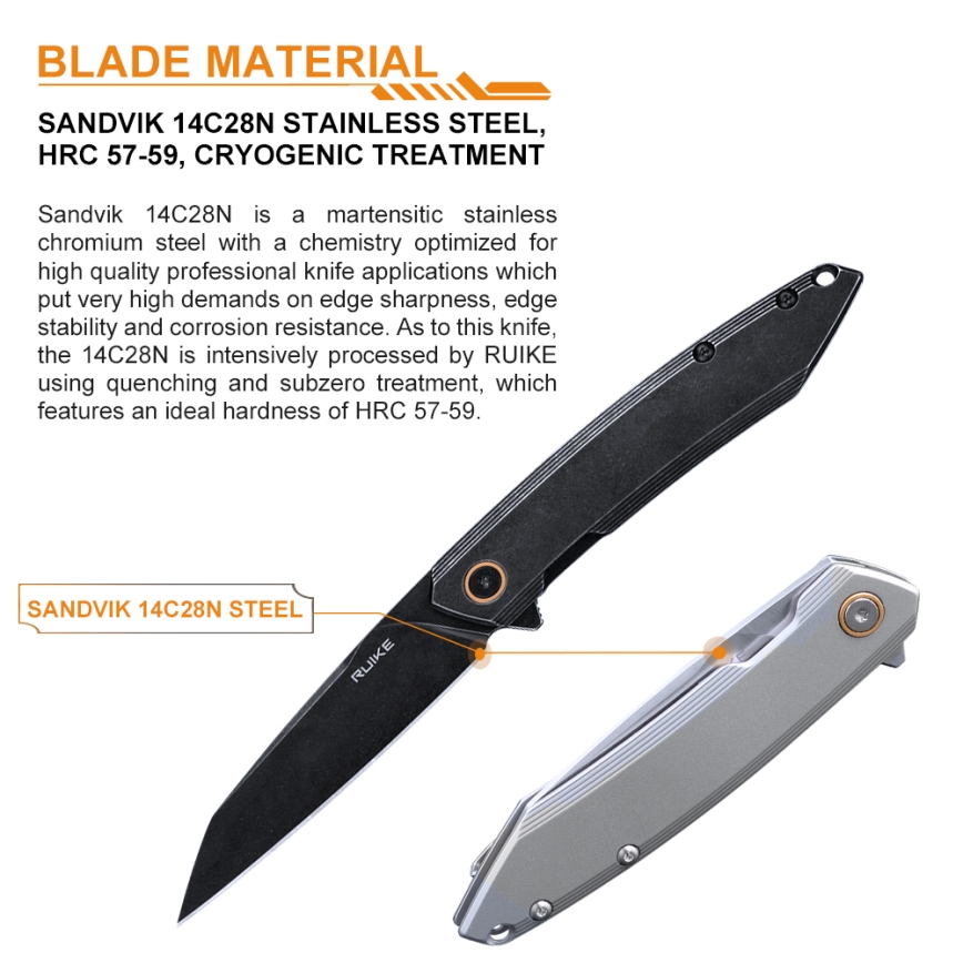 Ruike RUP831SSB - Πτυσσόμενος σουγιάς 19,5 cm μαύρο