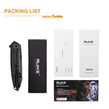 Ruike RUP831SSB - Πτυσσόμενος σουγιάς 19,5 cm μαύρο