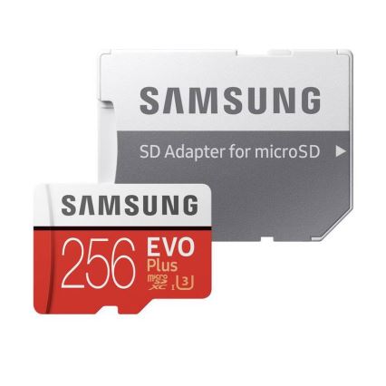 Samsung- Κάρτα μνήμης MicroSDXC 256GB EVO+ U3 100MB/s + SD αντάπτορας