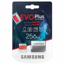 Samsung- Κάρτα μνήμης MicroSDXC 256GB EVO+ U3 100MB/s + SD αντάπτορας