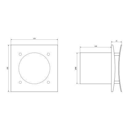 Sapho - Αξονικός ανεμιστήρας EIRA με χρονοδιακόπτη, 15W/230V, λευκός
