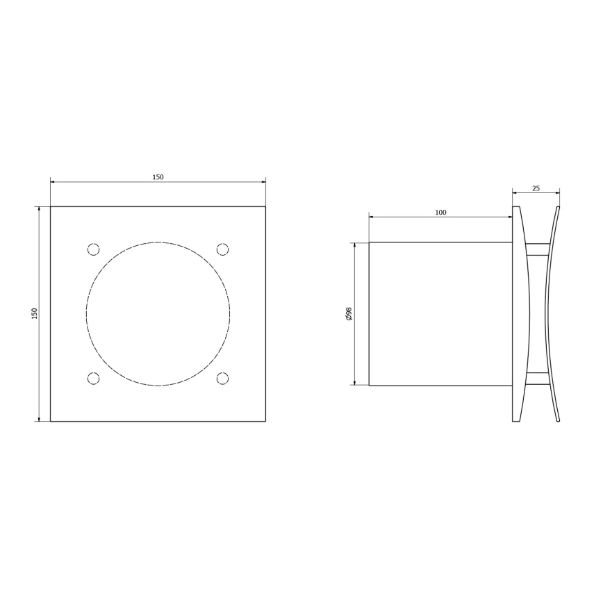 Sapho - Αξονικός ανεμιστήρας EIRA με χρονοδιακόπτη, 15W/230V, λευκός