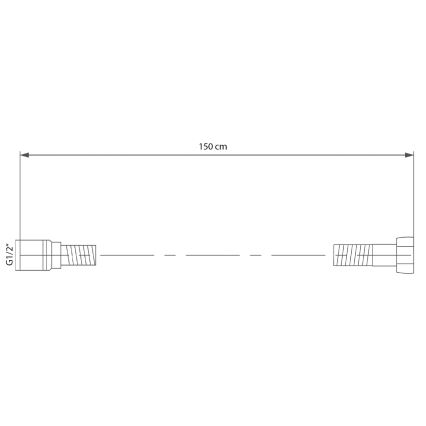 Sapho - Λάστιχο ντους SOFTFLEX 150 cm μαύρο ματ