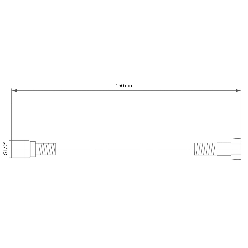 Sapho - Λάστιχο ντους SOFTFLEX 150 cm μαύρο ματ