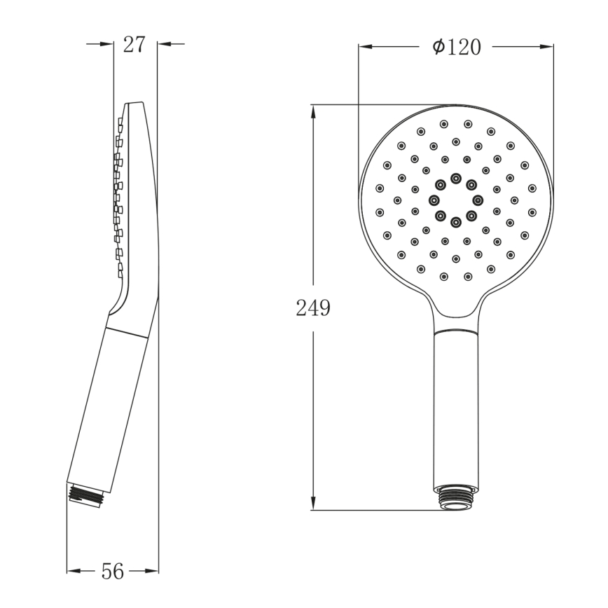 Sapho - Handheld rotating shower γυαλιστερό χρώμιο
