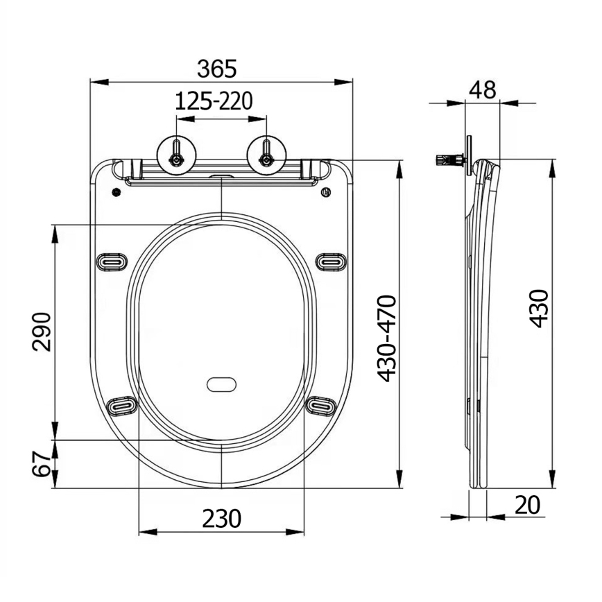 Sapho - Κάθισμα WC SoftClose PACO μαύρο