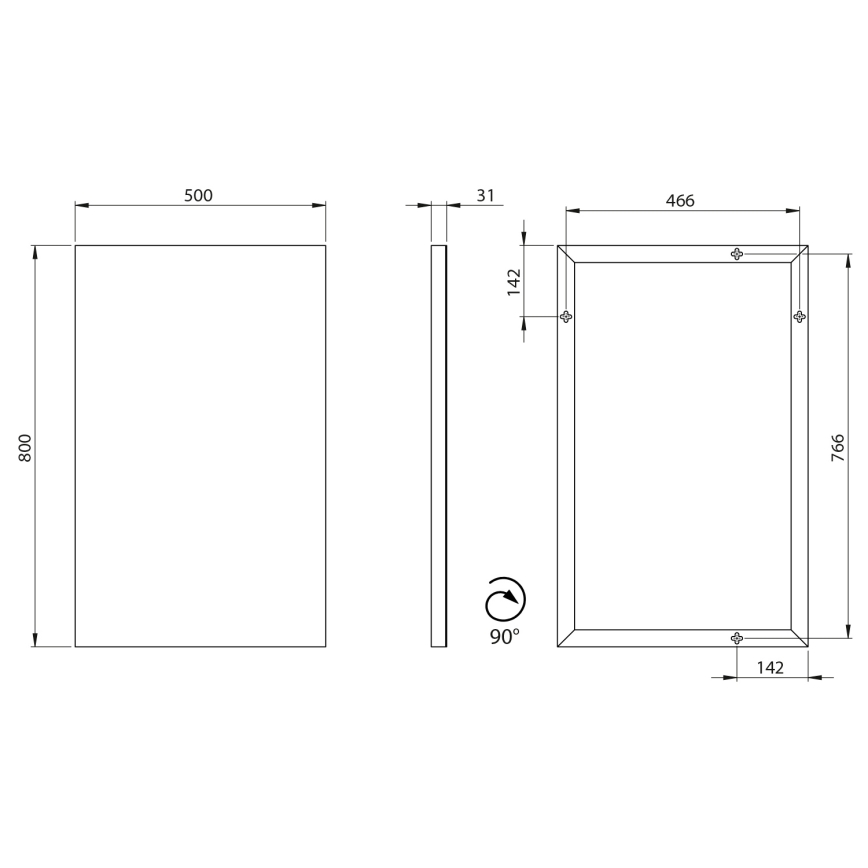 Sapho - Καθρέφτης AROWANA 50x80 εκ. γυαλιστερό χρώμιο