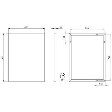 Sapho - Καθρέφτης AROWANA 60x80 cm σε γυαλισμένο χρώμιο
