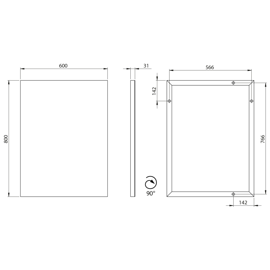 Sapho - Καθρέφτης AROWANA 60x80 cm σε γυαλισμένο χρώμιο