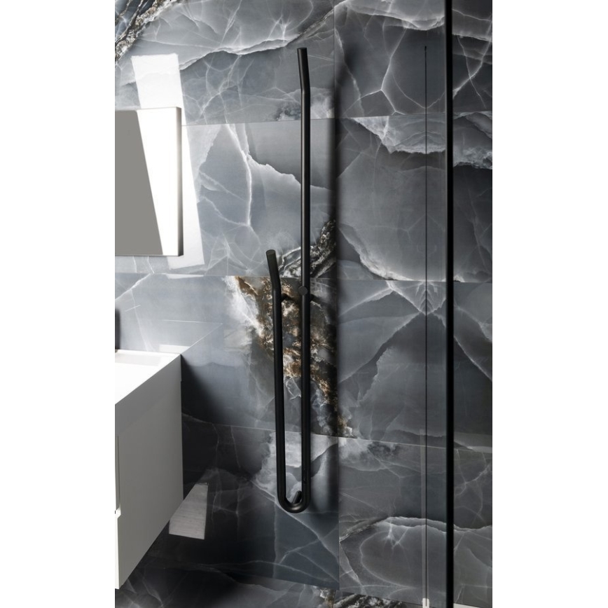 Sapho - Ηλεκτρική πετσετοκρεμάστρα με χρονοδιακόπτη DUOPASSO 45W 170x12 cm ματ μαύρο