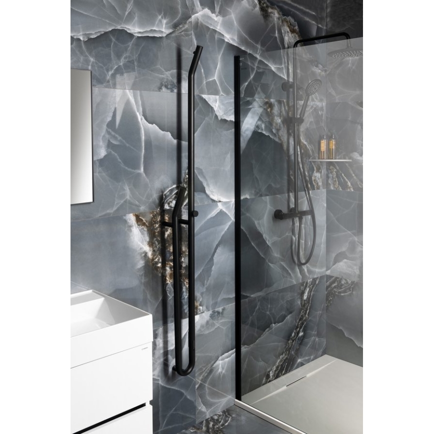 Sapho - Ηλεκτρική πετσετοκρεμάστρα με χρονοδιακόπτη DUOPASSO 45W 170x12 cm ματ μαύρο