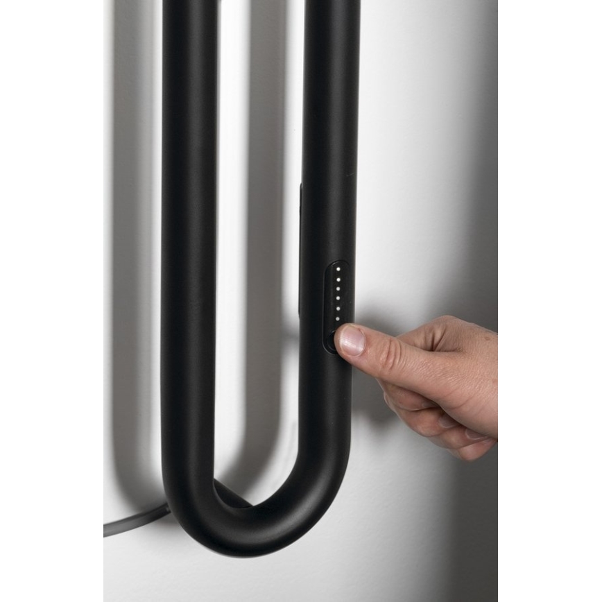 Sapho - Ηλεκτρική πετσετοκρεμάστρα με χρονοδιακόπτη DUOPASSO 45W 170x12 cm ματ μαύρο