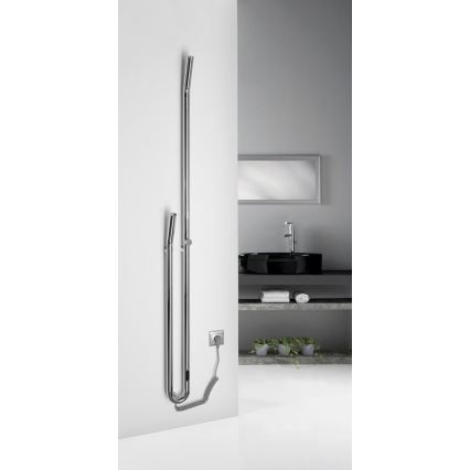 Sapho - Ηλεκτρική θερμαινόμενη πετσετοκρεμάστρα με χρονοδιακόπτη DUOPASSO 45W 170x12 cm σε γυαλιστερό χρώμιο