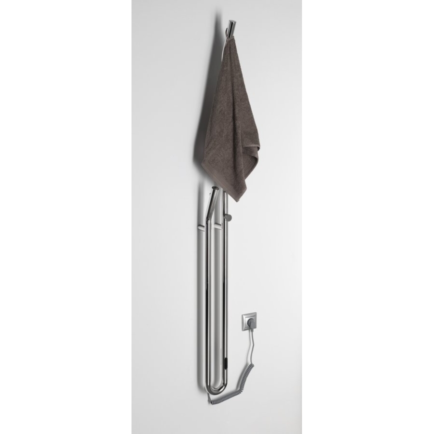 Sapho - Ηλεκτρική θερμαινόμενη πετσετοκρεμάστρα με χρονοδιακόπτη DUOPASSO 45W 170x12 cm σε γυαλιστερό χρώμιο