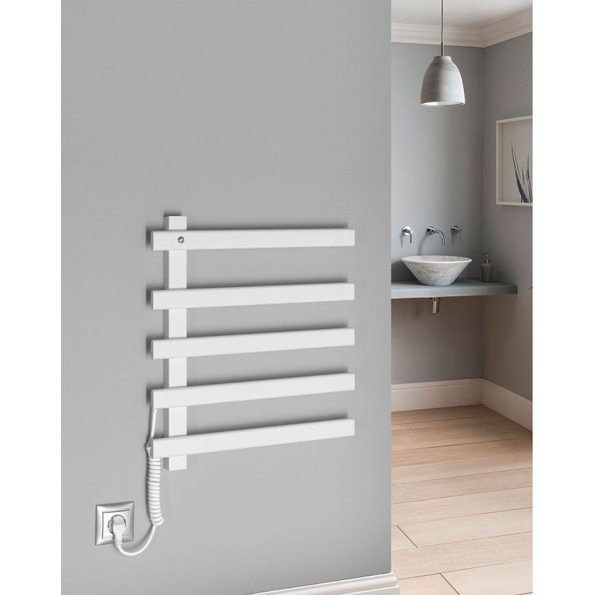 Sapho - Ηλεκτρική πετσετοκρεμάστρα ELCOR 63W 52x48 cm ματ λευκό