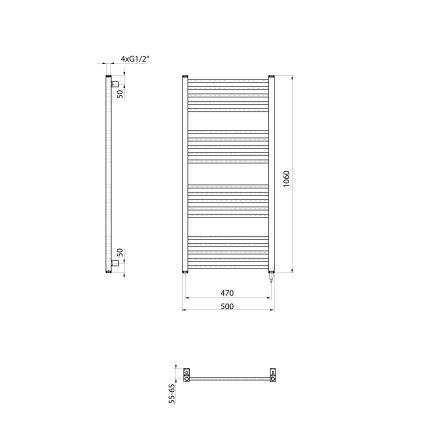 Sapho - Ηλεκτρική πετσετοκρεμάστρα METRO-E 400W 106x50 cm λευκή