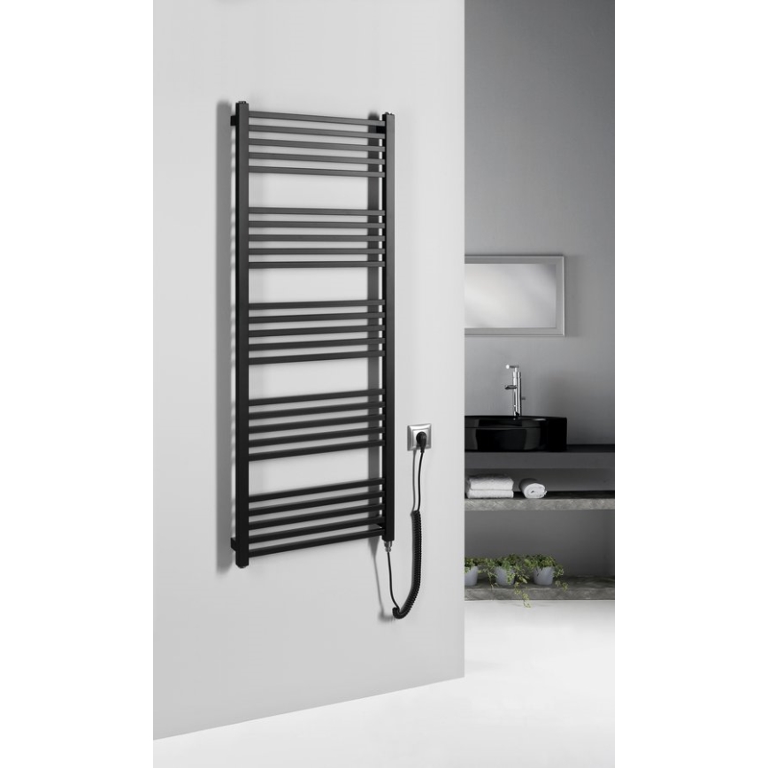 Sapho - Ηλεκτρική πετσετοκρεμάστρα METRO-E 500W 134x50 cm μαύρο ματ