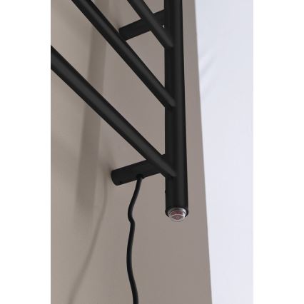 Sapho - Ηλεκτρική πετσετοκρεμάστρα REDONDO 75W 90x50 cm μαύρο ματ