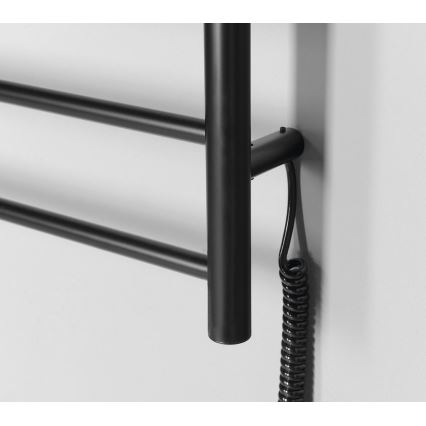 Sapho - Ηλεκτρική πετσετοκρεμάστρα REDONDO 75W 90x50 cm μαύρο ματ