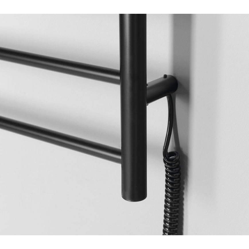 Sapho - Ηλεκτρική πετσετοκρεμάστρα REDONDO 75W 90x50 cm μαύρο ματ