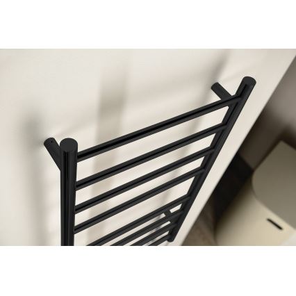 Sapho - Ηλεκτρική πετσετοκρεμάστρα REDONDO 75W 90x50 cm μαύρο ματ