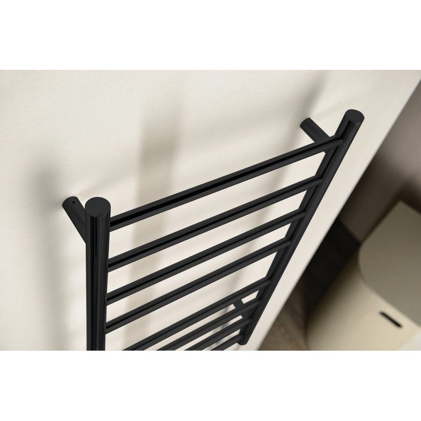 Sapho - Ηλεκτρική πετσετοκρεμάστρα REDONDO 75W 90x50 cm μαύρο ματ