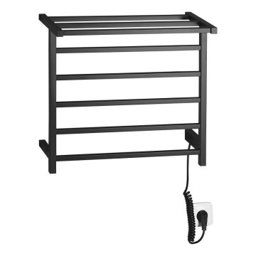 Sapho - Ηλεκτρική θερμαινόμενη πετσετοκρεμάστρα ELZOR 60W 47x50 cm ματ μαύρο