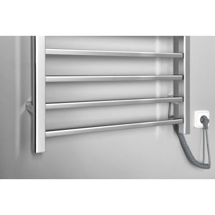 Sapho - Ηλεκτρικός θερμαντήρας πετσετών ESKINADO 130W 150x60 cm ανοξείδωτο ατσάλι/γυαλισμένο χρώμιο