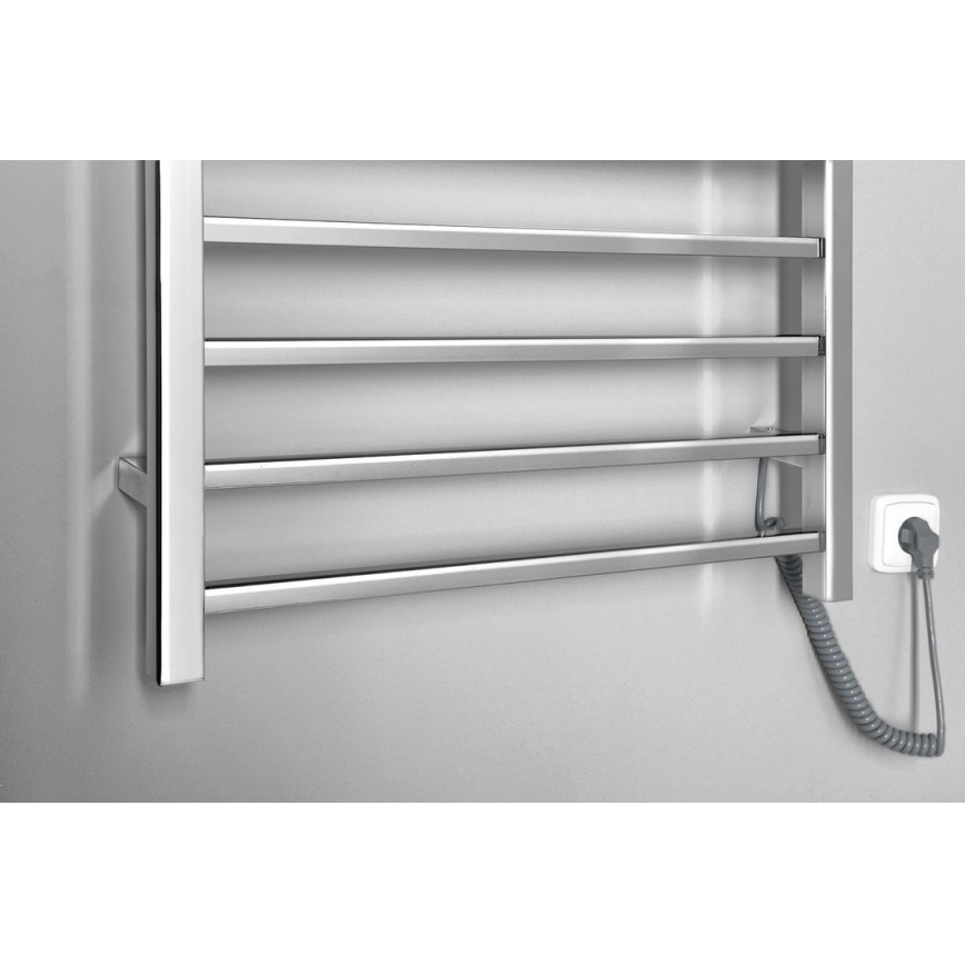 Sapho - Ηλεκτρικός θερμαντήρας πετσετών ESKINADO 130W 150x60 cm ανοξείδωτο ατσάλι/γυαλισμένο χρώμιο
