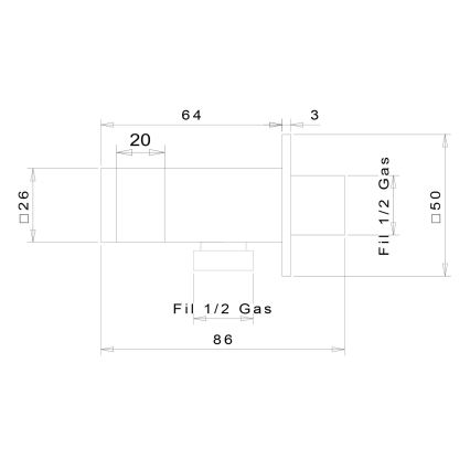 Sapho - Στήριγμα ντουζ με παροχή/ματ μαύρο