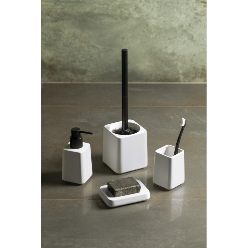 Sapho - Σετ μπάνιου 4 τεμ. λευκό/μαύρο