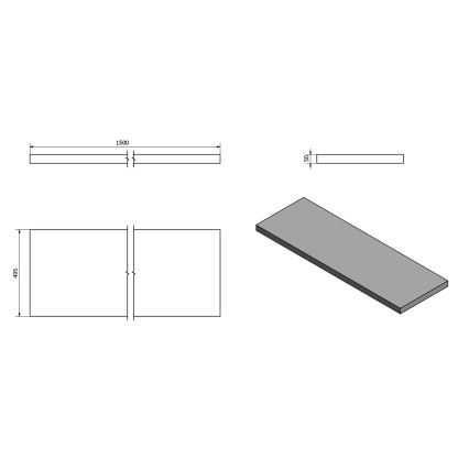 Sapho - Πάγκος για νιπτήρα AVICE 150x49,5 cm γκρι/τσιμέντο