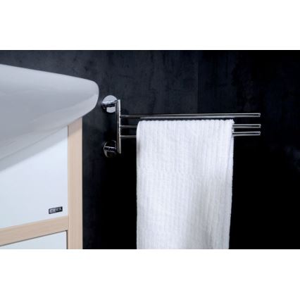 Sapho - Περιστρεφόμενη επιτοίχια κρεμάστρα πετσετών X-ROUND 19,5x45 cm γυαλισμένο χρώμιο