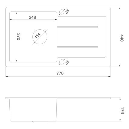 Sapho - Γρανιτένιος νεροχύτης κουζίνας 77x44 cm, μπεζ