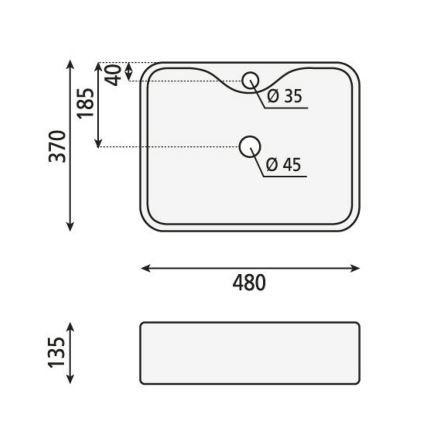 Sapho - Επιτραπέζιος νιπτήρας BALENA 48x37 cm κεραμικός/λευκός