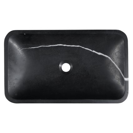 Sapho - Επιτραπέζιος νιπτήρας BLOK 60x35 cm πέτρα/ματ μαύρο