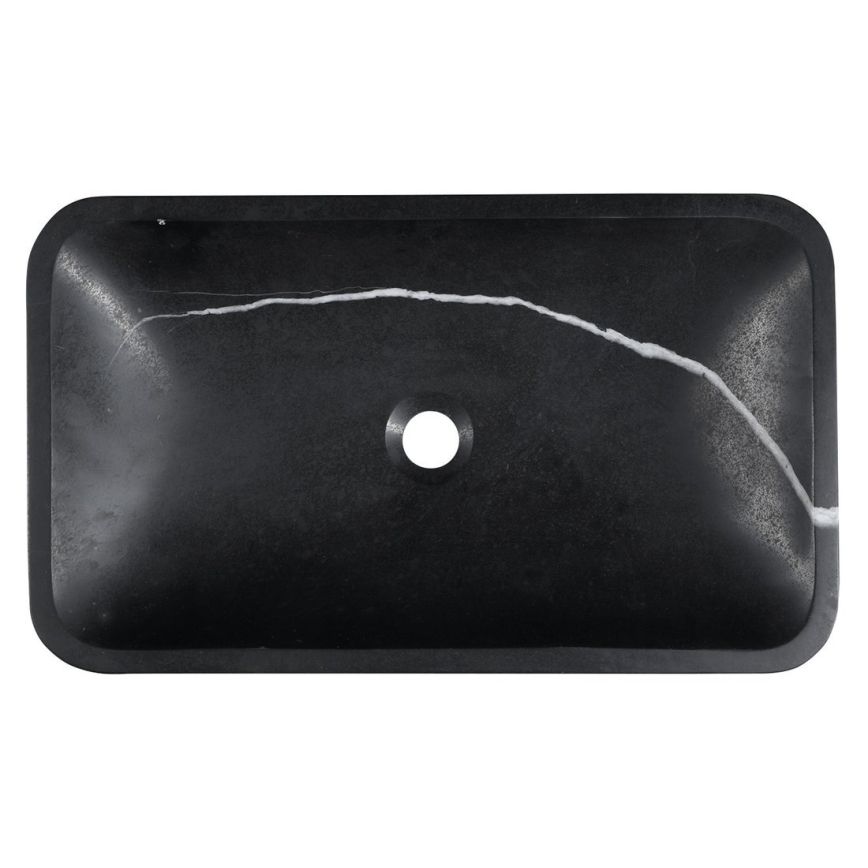 Sapho - Επιτραπέζιος νιπτήρας BLOK 60x35 cm πέτρα/ματ μαύρο