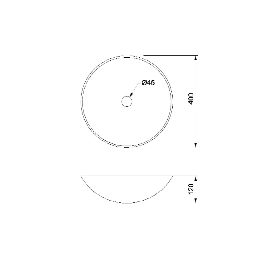 Sapho - Επιτραπέζιος νιπτήρας BLOK, Ø 40 εκ., καφέ/πέτρα