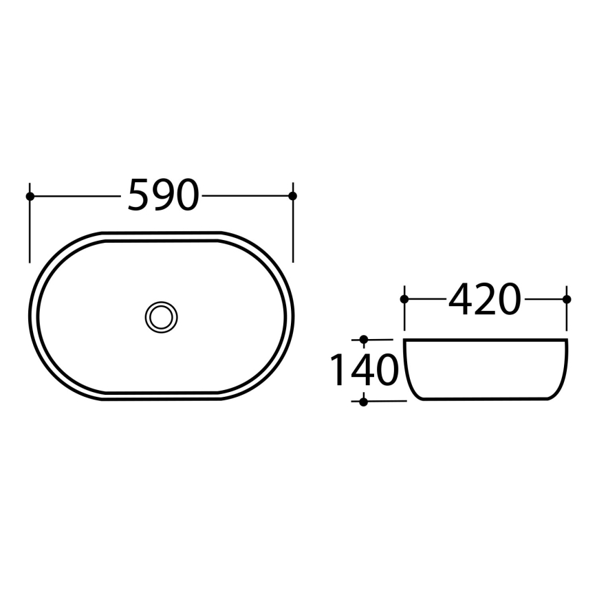 Sapho - Επιτραπέζιος νιπτήρας DALMA 59x42 cm, κεραμικός/Carrara
