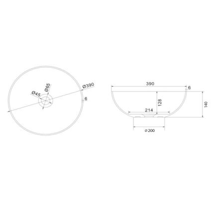Sapho - Επιτραπέζιος νιπτήρας FORMIGO Ø 39 cm μπετόν/ανθρακί