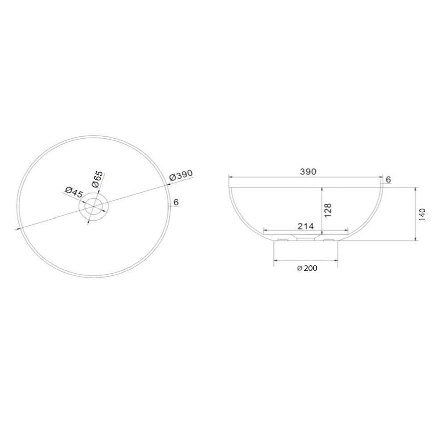Sapho - Επιτραπέζιος νιπτήρας FORMIGO Ø 39 cm μπετόν/ανθρακί