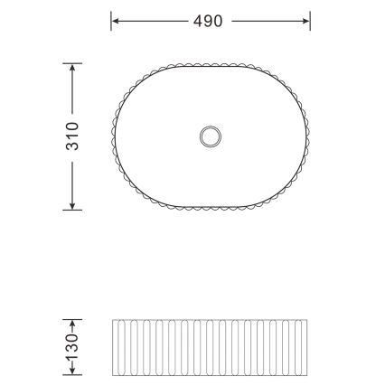 Sapho - Επιτραπέζιος νιπτήρας PICOBELLO 49x31 cm κεραμικός/λευκός