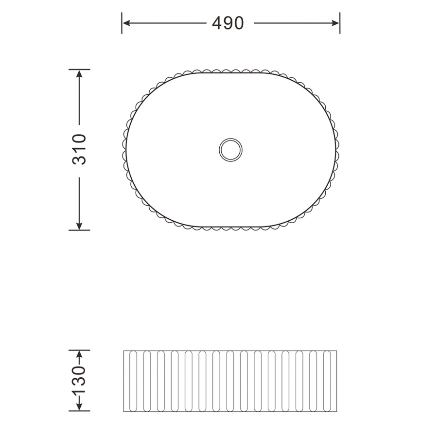 Sapho - Επιτραπέζιος νιπτήρας PICOBELLO 49x31 cm κεραμικός/λευκός