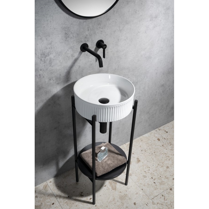 Sapho - Επιτραπέζιος νιπτήρας PICOBELLO Ø 37 cm κεραμικός/λευκός