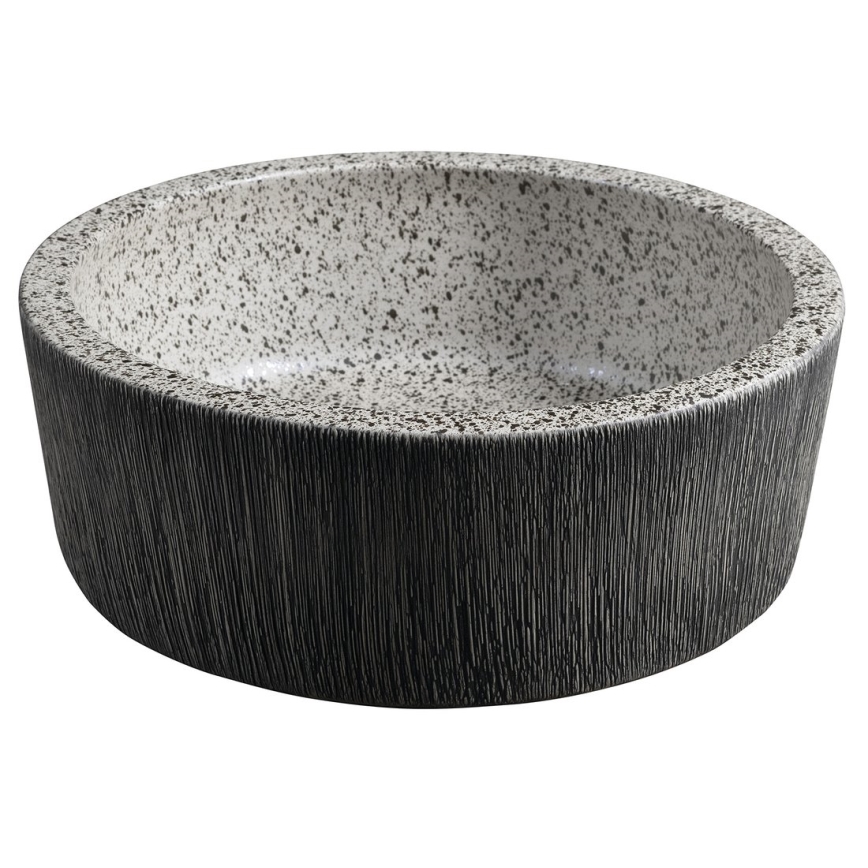 Sapho - Επιτραπέζιος νιπτήρας PRIORI Ø 41 εκ. λευκό/γκρί